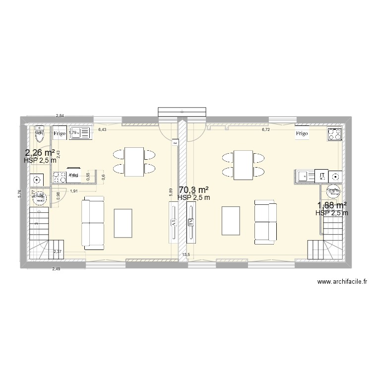 essai 4. Plan de 7 pièces et 237 m2