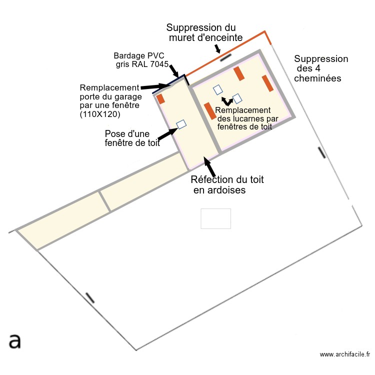 PONT DE BUIS changements façade Nord. Plan de 0 pièce et 0 m2