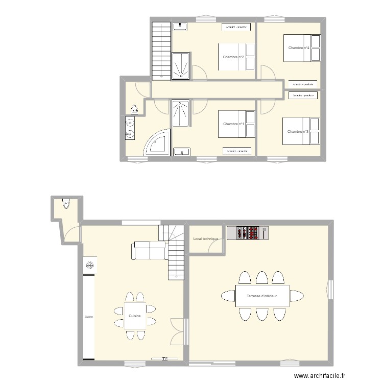 plan 1 gite domaine du berret. Plan de 14 pièces et 167 m2