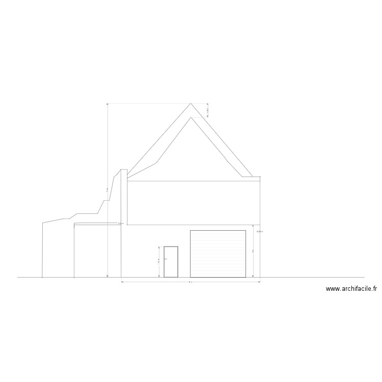 façade est. Plan de 0 pièce et 0 m2