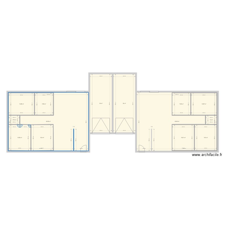 MAISON JUMELEE SENARGENT. Plan de 14 pièces et 305 m2