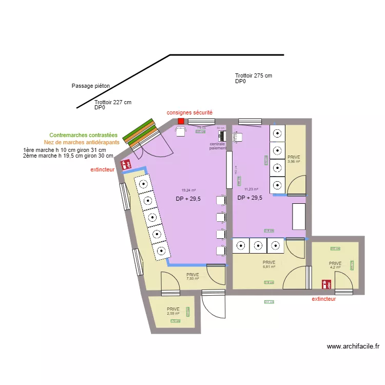 LAVERIE LIBRE SERVICE APRES TRAVAUX. Plan de 