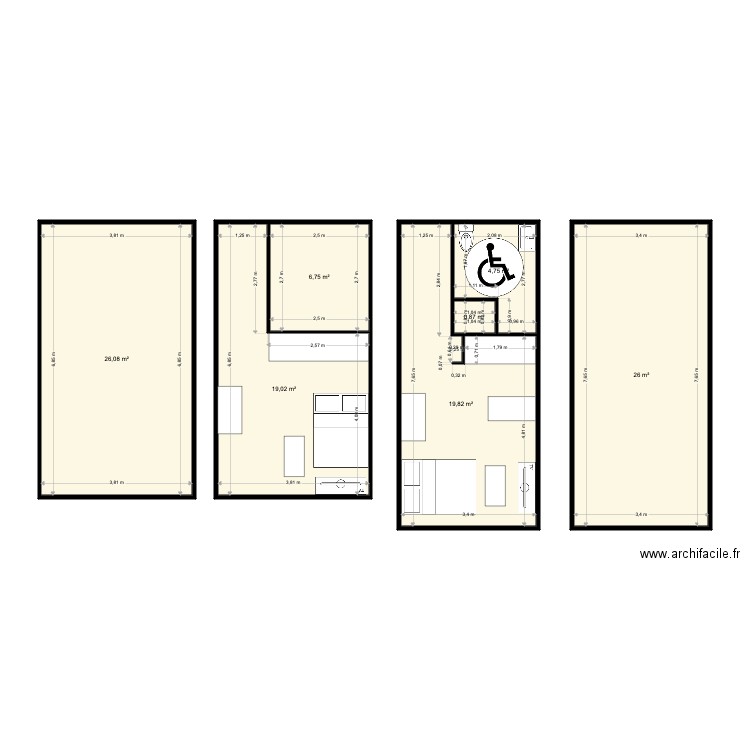 Plan manhes studio ben. Plan de 7 pièces et 103 m2