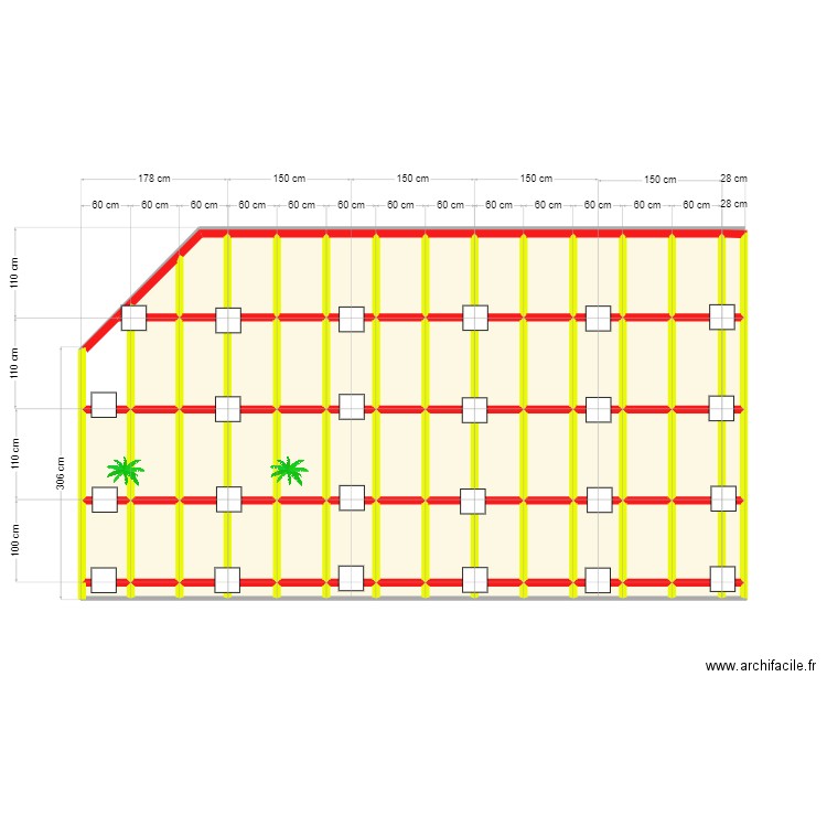 Plan 2 eme terrasse claire et bertrand. Plan de 69 pièces et 27 m2