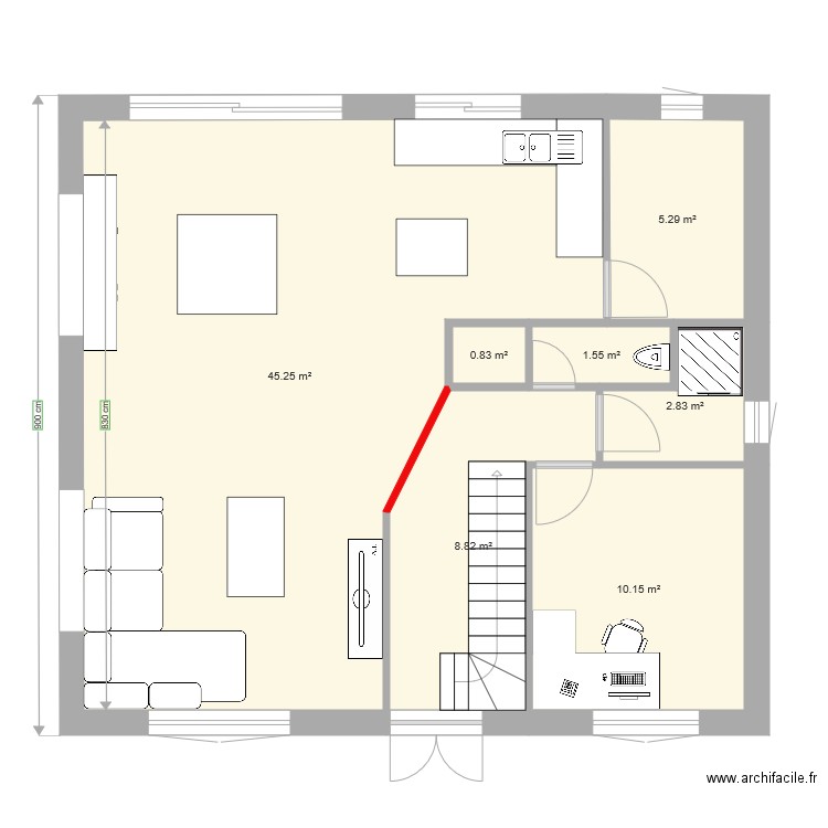 rdc 1. Plan de 0 pièce et 0 m2