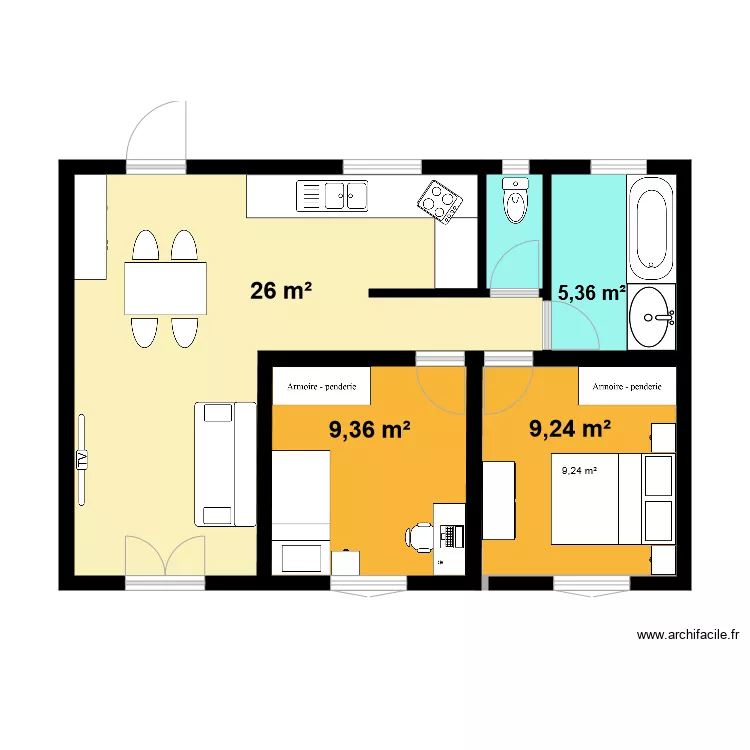 SIBY Int&eacute;rieur. Plan de 