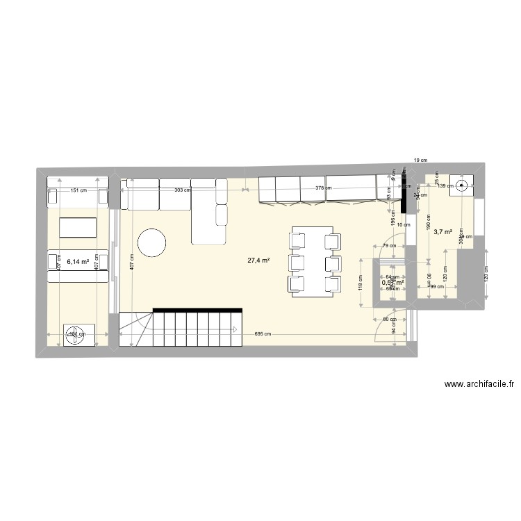 trou d'eau 11. Plan de 4 pièces et 38 m2