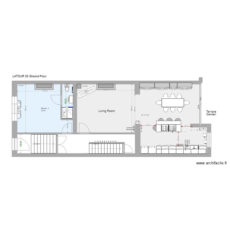 LATOUR version veranda arrière. Plan de 0 pièce et 0 m2