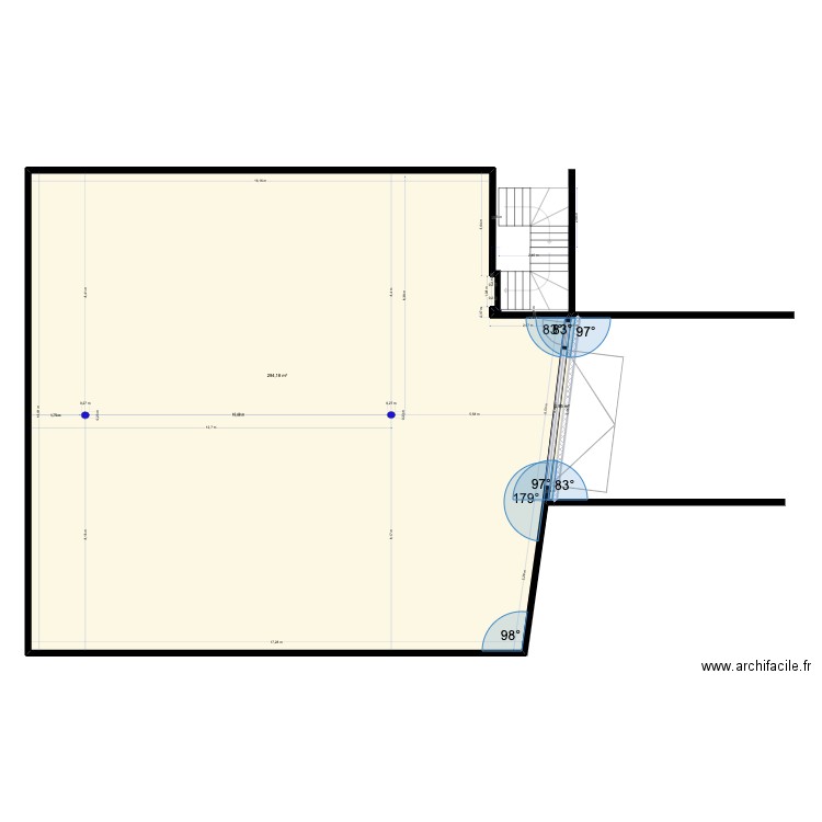 residence oceane  ru de vertue. Plan de 2 pièces et 295 m2