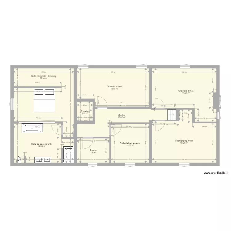 Maison Etage. Plan de 