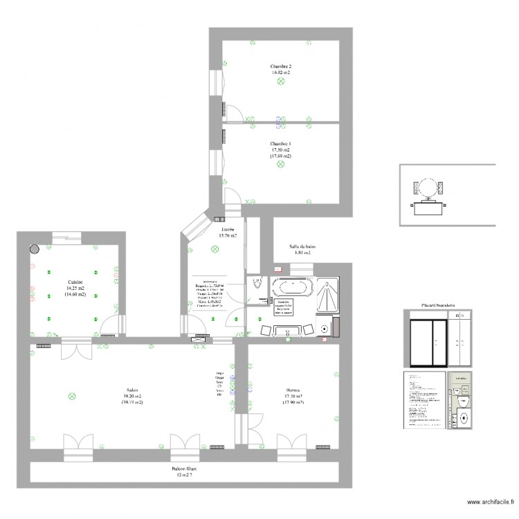 Lucien Sampaix salle de bains. Plan de 0 pièce et 0 m2