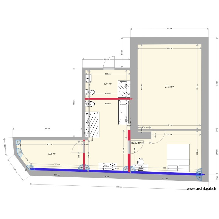 salle de bain chambre. Plan de 0 pièce et 0 m2