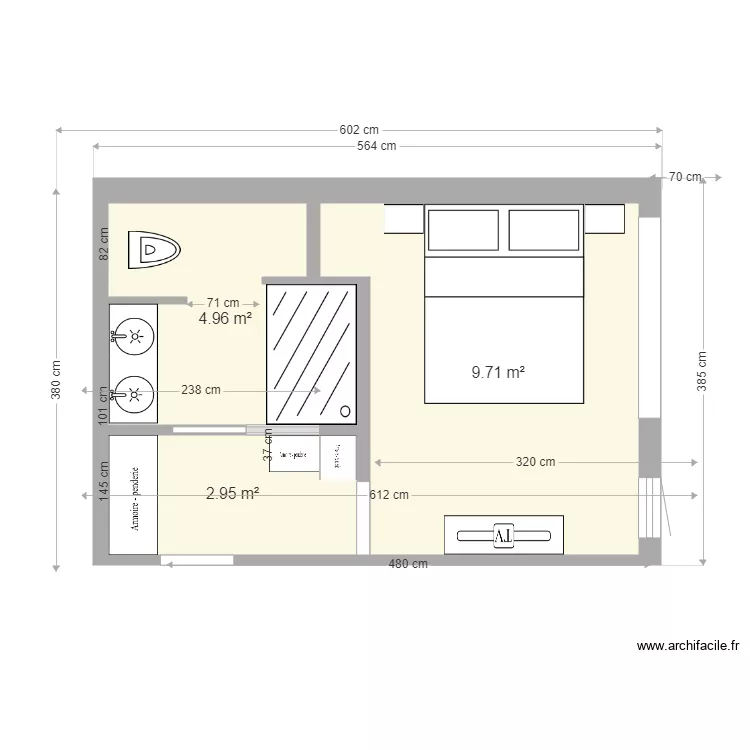 extension chambre parentale. Plan de 