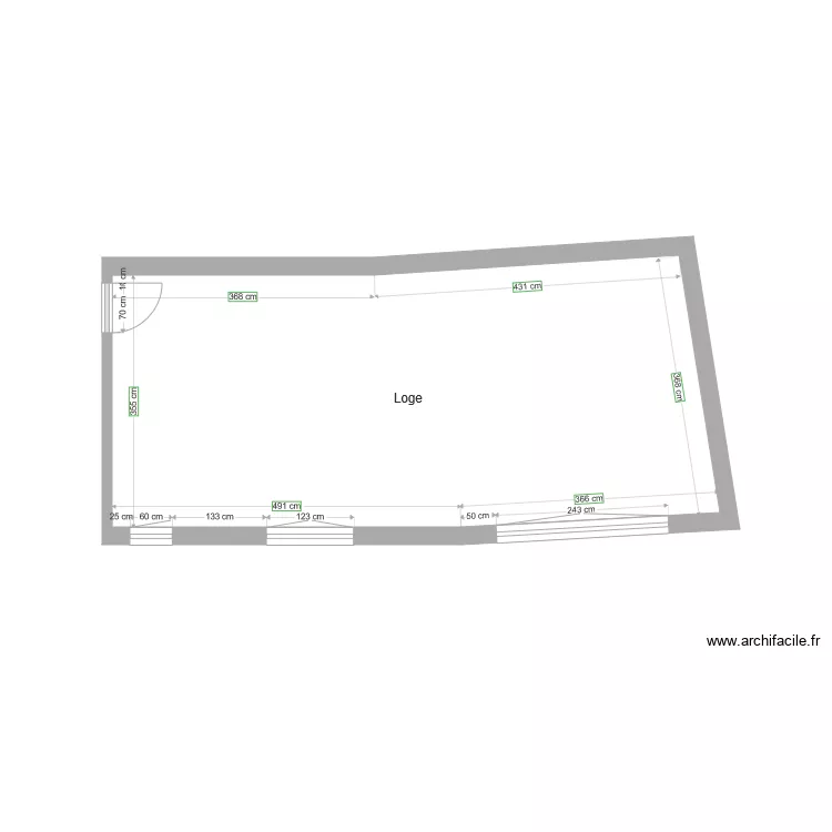 Loge plan &agrave; vide avec Angle. Plan de 