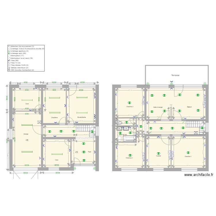 MAISON 1. Plan de 0 pièce et 0 m2
