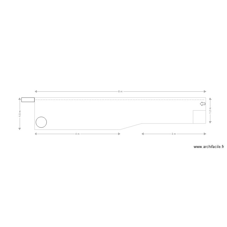 convivio 800 x 300 angle banquette profil. Plan de 0 pièce et 0 m2