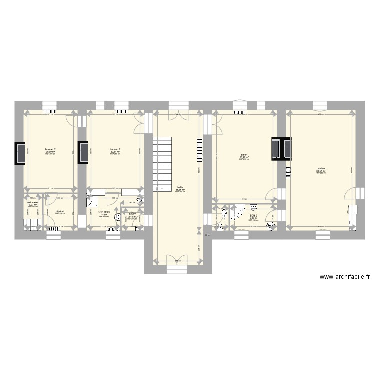 Manoirbois adam rdc . Plan de 10 pièces et 175 m2