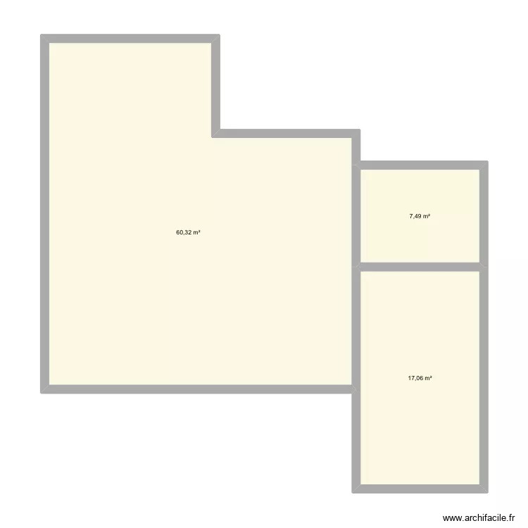 Maison. Plan de 3  et 85 m²