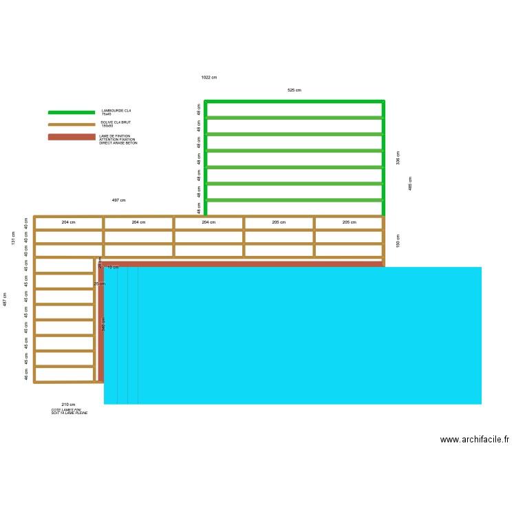 paillé. Plan de 20 pièces et 32 m2