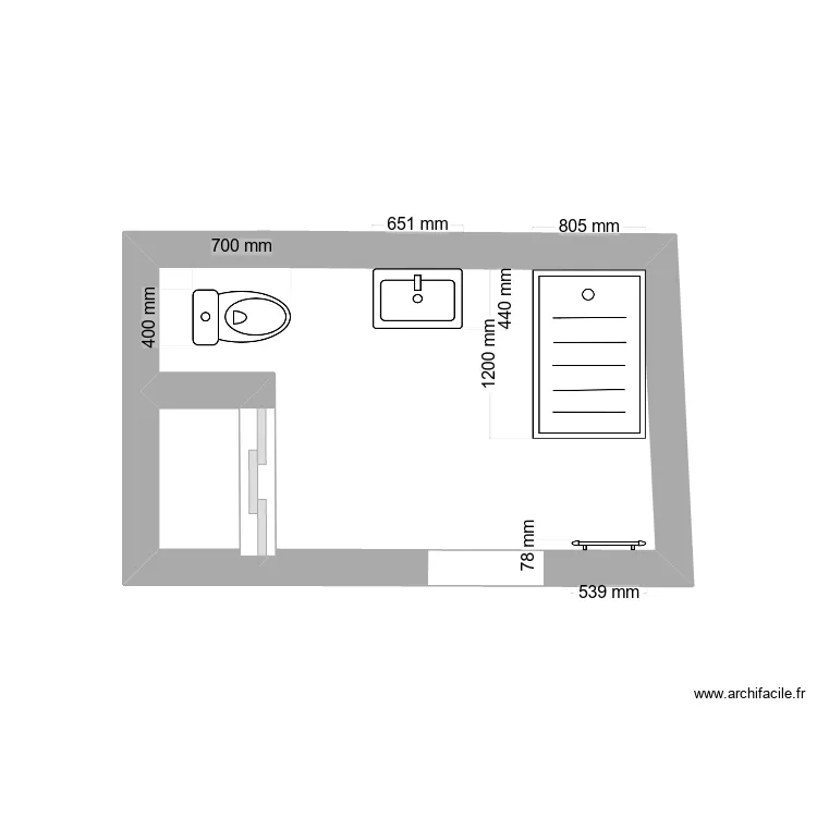 salle de bain besse. Plan de 