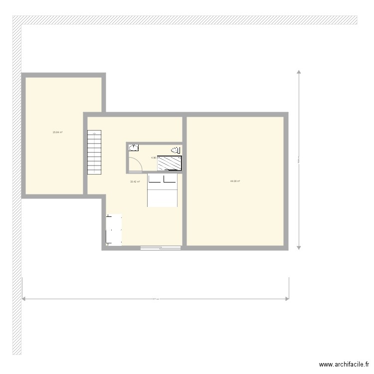 Plan ETAGE La Ciotat V2. Plan de 4 pièces et 108 m2