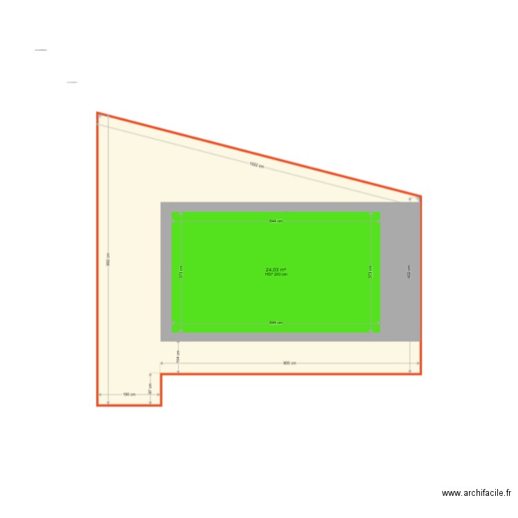 fab encombrement. Plan de 0 pièce et 0 m2