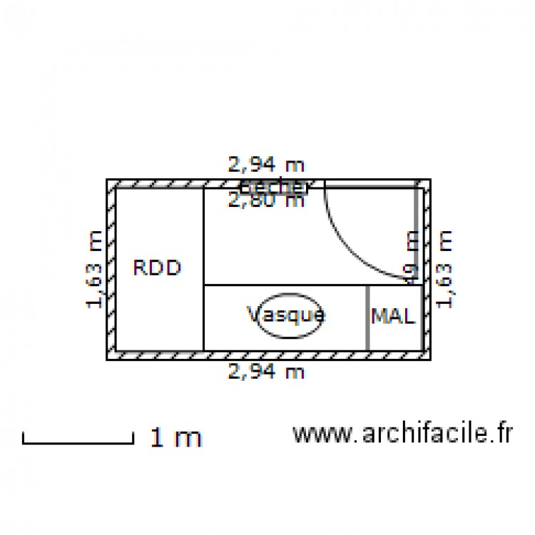 Pinon plan SDB. Plan de 0 pièce et 0 m2