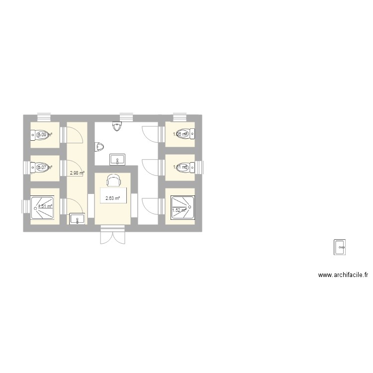 wc public. Plan de 0 pièce et 0 m2