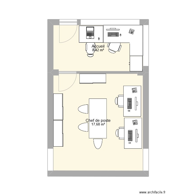 Aubenas. Plan de 2 pièces et 26 m2