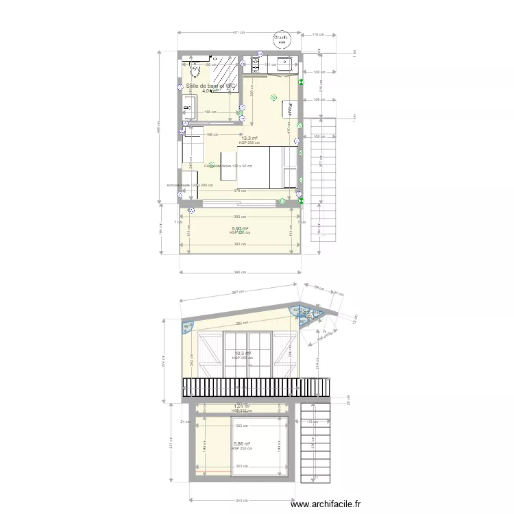 54 Abris Jardin . Plan de 