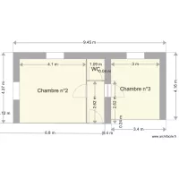 R plus 2 Plan d&eacute;tail chambres N2 N3 EXISTANT