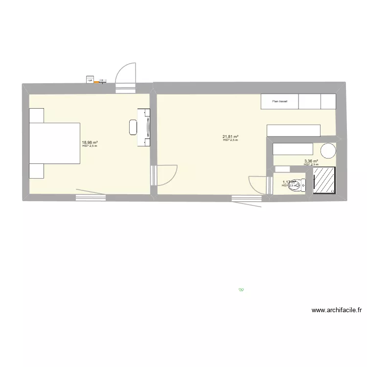 MODELE_DE_TRAVAIL. Plan de 4  et 45 m²