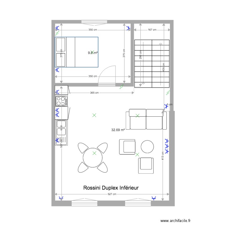 Mtype ROSSINI Duplex NIV 1 bis. Plan de 0 pièce et 0 m2