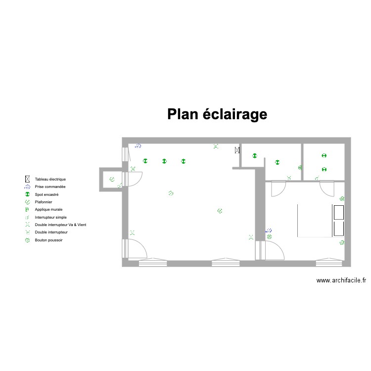 Appartement Sébastien Eclairage. Plan de 0 pièce et 0 m2