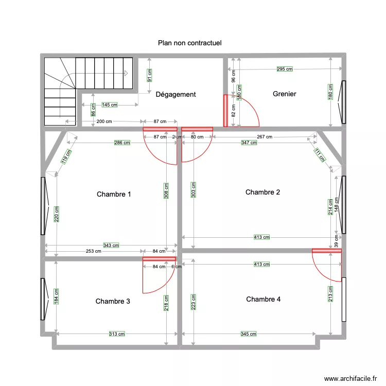 salmon  &eacute;tage. Plan de 