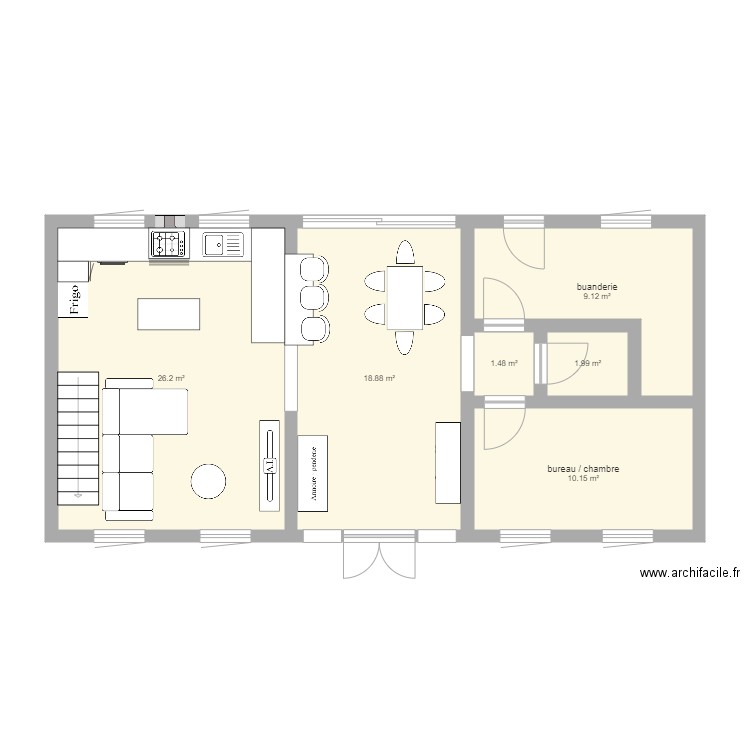 Projet grange v1. Plan de 0 pièce et 0 m2