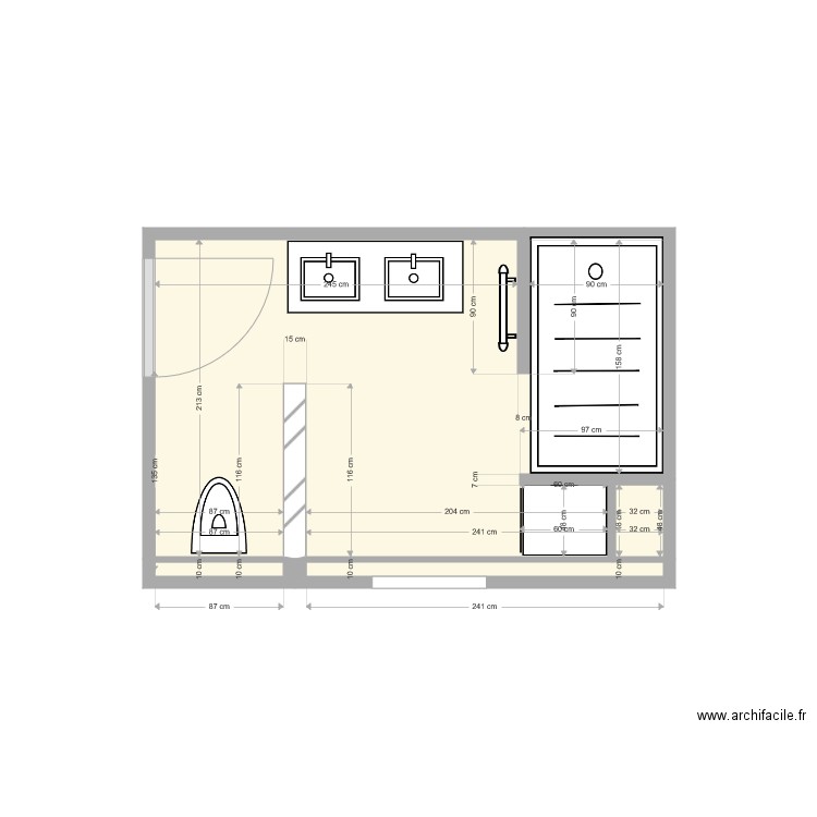 SDB Alice. Plan de 0 pièce et 0 m2