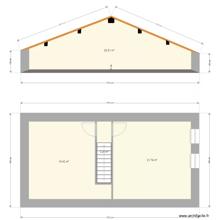 grenier. Plan de grenier. Plan de