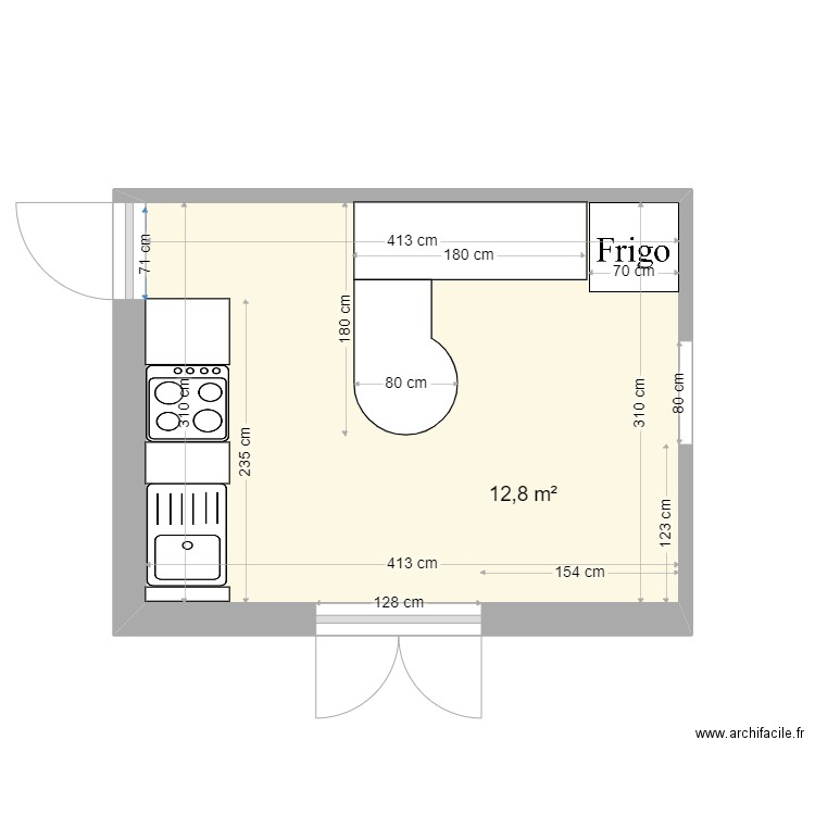 CUISINE RDC ACTUELLE. Plan de 0 pièce et 0 m2