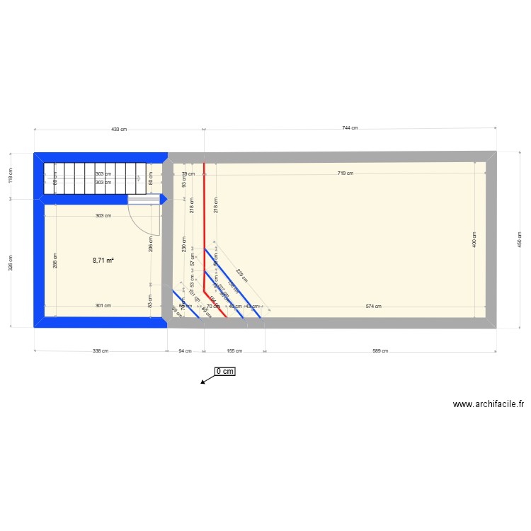 piscine 2. Plan de 7 pièces et 43 m2