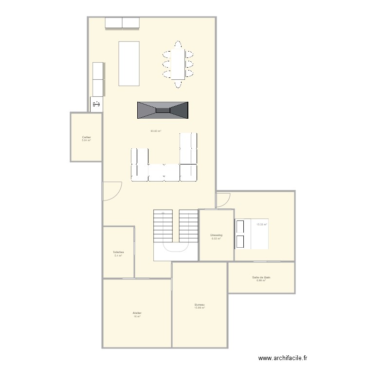 Escalocentrique. Plan de 0 pièce et 0 m2