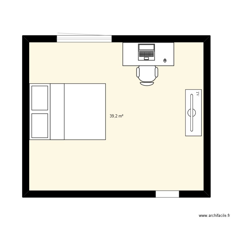 Ma chambre test 1. Plan de 1 pièce et 39 m2