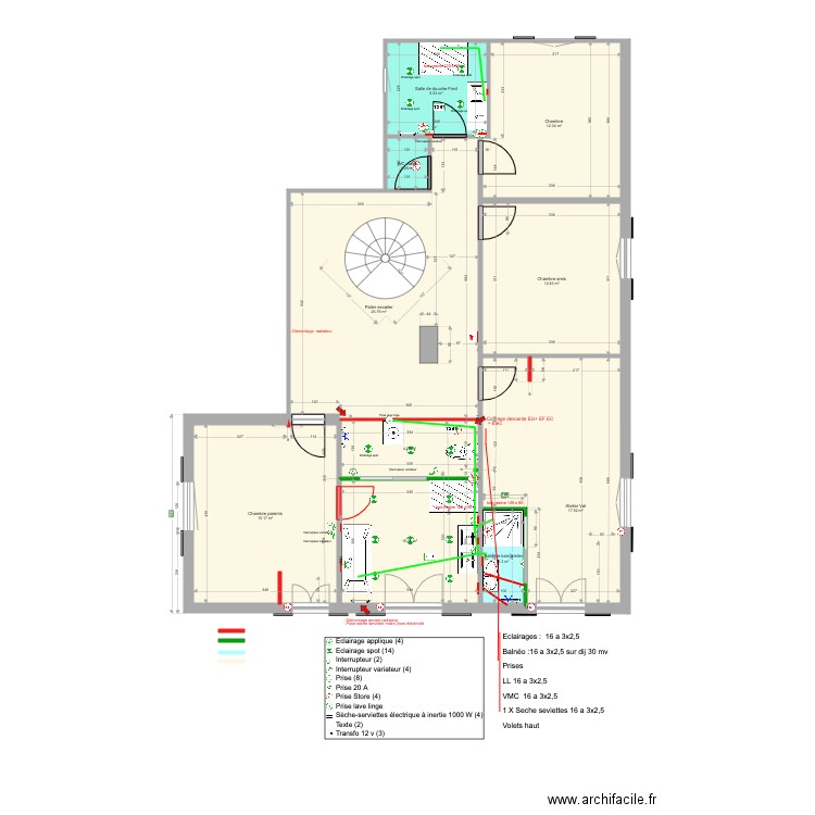 Chambre lit centrale V6. Plan de 0 pièce et 0 m2