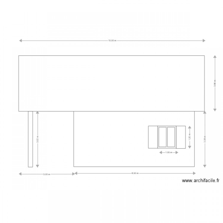 Façade nord avec avancée. Plan de 0 pièce et 0 m2