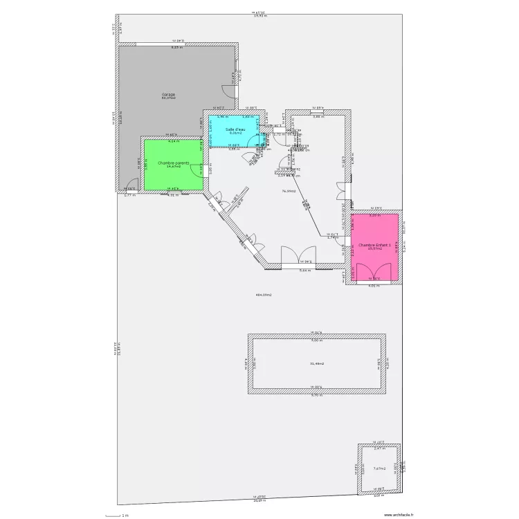 maison RdC. Plan de 