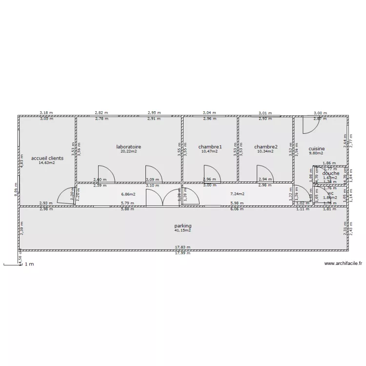 lab   chambre famille. Plan de 