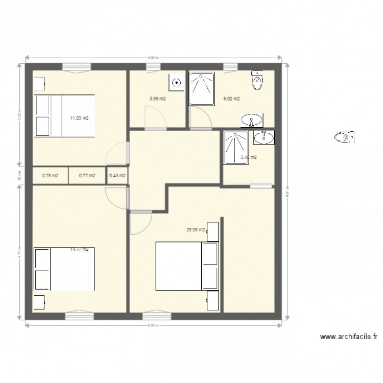 2ci kat. Plan de 0 pièce et 0 m2