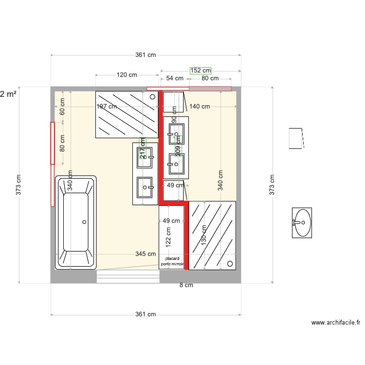 2 salle de bain. Plan de 0 pièce et 0 m2