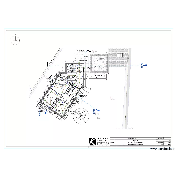 kader &eacute;tage. Plan de 