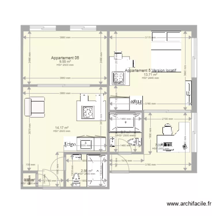 Appartement 05 Version Locatif mm. Plan de 